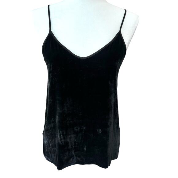 ATM Anthony Thomas Melillo Silk Camisole Tank SM Black Velvet Goth‎ Grunge Moto - Picture 1 of 12